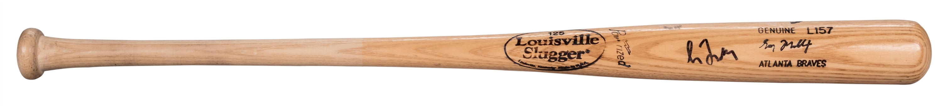 1997-98 Greg Maddux Game Used and Signed Louisville Slugger L157 Model Bat (PSA/DNA)